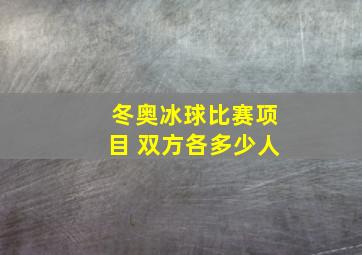 冬奥冰球比赛项目 双方各多少人